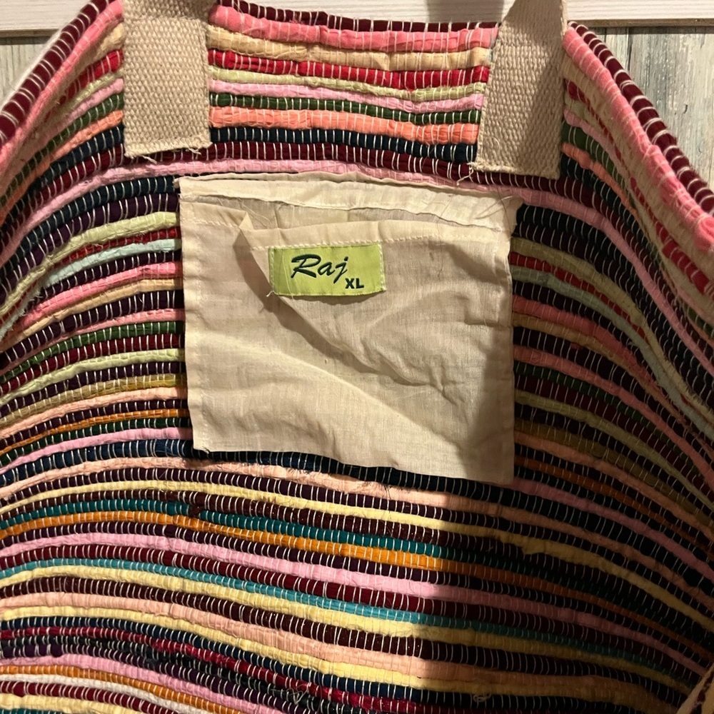 Raj for Anthropologie Colorful Guatemala Tote XL - Picture 3 of 8